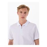 Mustang Baskılı Polo T-Shirt, L, 5003232907, Beyaz, Erkek