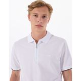 Mustang Beyaz Erkek Relaxed Baskılı Polo T-Shirt M5SM-TST1324