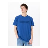 Mustang Bisiklet Yaka Baskılı İndigo Erkek T-Shirt M5SM-TST1288