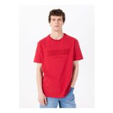 Mustang Bisiklet Yaka Baskılı Kırmızı Erkek T-Shirt M5SM-TST1288