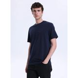 Mustang Bisiklet Yaka Baskılı Lacivert Erkek T-Shirt M6SM-TST1545