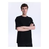 Mustang Bisiklet Yaka Baskılı Siyah Erkek T-Shirt M6SM-TST1543