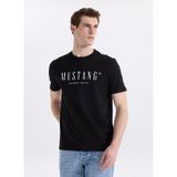 Mustang Bisiklet Yaka Baskılı T-Shirt, 2XL, 5003335487, Siyah, Erkek