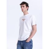 Mustang Bisiklet Yaka Baskılı T-Shirt, 2XL, 5003335492, Ekru, Erkek