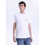 Mustang Bisiklet Yaka Baskılı T-Shirt, L, 5003334365, Ekru, Erkek
