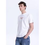 Mustang Bisiklet Yaka Baskılı T-Shirt, L, 5003335492, Ekru, Erkek