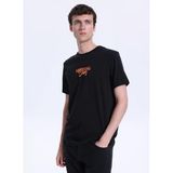 Mustang Bisiklet Yaka Baskılı T-Shirt, L, 5003335496, Siyah, Erkek