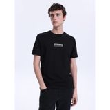 Mustang Bisiklet Yaka Baskılı T-Shirt, L, 5003335497, Siyah, Erkek