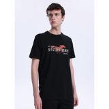 Mustang Bisiklet Yaka Baskılı T-Shirt, M, 5003335465, Siyah, Erkek