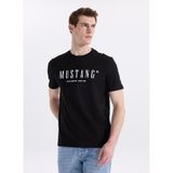 Mustang Bisiklet Yaka Baskılı T-Shirt, M, 5003335487, Siyah, Erkek