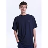Mustang Bisiklet Yaka Baskılı T-Shirt, S, 5003335458, Lacivert, Erkek