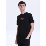 Mustang Bisiklet Yaka Baskılı T-Shirt, S, 5003335496, Siyah, Erkek