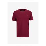 Mustang Bisiklet Yaka Düz Bordo Erkek T-Shirt M4WM-TST-1987