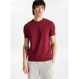Mustang Bisiklet Yaka Düz Erkek T-Shirt M4Wm-Tst-1987, Bordo, 2Xl
