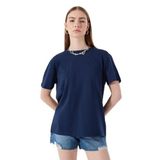 Mustang Bisiklet Yaka Düz Kadın T-Shirt M5Sl-Tst1858, Lacivert, M