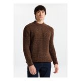 Mustang Bisiklet Yaka Loose Fit Düz Kahve Erkek Kazak M5WM-KZK1557