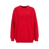 Mustang Bisiklet Yaka Loose Fit Örgü Kazak, L, 5003171701, Kirmizi, Kadın