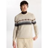 Mustang Bisiklet Yaka Normal Örgü Desenli Kırık Beyaz Erkek Kazak M5WM-KZK1553 - 2XL