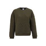 Mustang Bisiklet Yaka Örgü Desenli Sweatshirt, L, 5003166793, Haki, Kadın