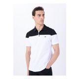 Mustang Blok Desenli Siyah - Beyaz Erkek Polo T-Shirt M5SM-TST1333
