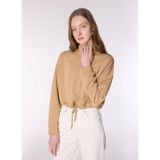 Mustang Dik Yaka Baskılı Sweatshirt, XL, 5003166843, Bej, Kadın