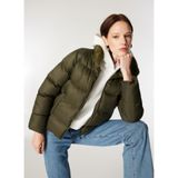 Mustang Dik Yaka Kapitone Puffer Mont, XS, 5003167003, Haki, Kadın