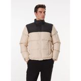 Mustang Dik Yaka Puffer Mont, L, 5003168700, Bej - Siyah, Erkek