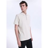 Mustang Düz Bej Erkek Polo T-Shirt M6SM-TST1580 - 2XL