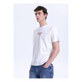 Mustang Ekru Erkek Relaxed Baskılı T-Shirt M6SM-TST1573