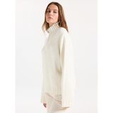 Mustang Fermuarlı Yaka Relaxed Kazak, L, 5003276429, Ekru, Kadın