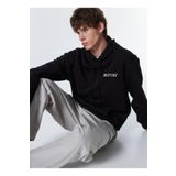 Mustang Kapüşon Yaka Siyah Erkek Sweatshirt M4WM-SWT-1519, L