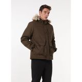 MUSTANG Kapüşonlu Kürklü Mont Erkek, 2XL, Kapüşonlu Kürklü Mont, Haki, mens