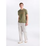 Mustang Koyu Haki Erkek Relaxed Baskılı T-Shirt M5SM-TST1287