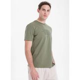 Mustang Koyu Haki Erkek Relaxed Baskılı T-Shirt M6SM-TST1571 - 2XL
