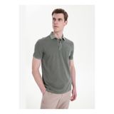 Mustang Koyu Haki Erkek Relaxed Yıkamalı Polo T-Shirt M6SM-TST1326