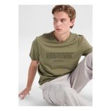 Mustang Koyu Haki Relaxed Baskılı T-Shirt, S, 5003335501, Koyu Haki, Erkek