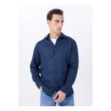 Mustang Lacivert Erkek Relaxed Fit Nakışlı %100 Keten Gömlek M5WM- GML1557