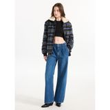 Mustang Normal Bel Bol Paça Geniş Fit İndigo Denim Pantolon, 26/30, 5003277325, İndigo, Kadın