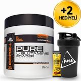 Mustang Nutrition Core+ Pure L-Glutamine Powder 250 Gr Glutamin 50 Servis + Shaker + Protein Kahve Hediyeli - Aromasız