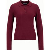 Mustang Polo Yaka Basic Düz Bordo Kazak Kadın M5WL-KZK1078 - XS