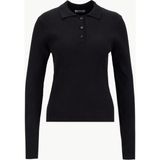 Mustang Polo Yaka Basic Düz Siyah Kazak Kadın M5WL-KZK1078 - XL