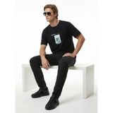 Mustang Relaxed Baskılı T-Shirt, M, 5003334357, Siyah, Erkek