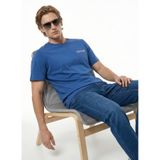 Mustang Relaxed Baskılı T-Shirt M6Sm-Tst1578, L, 5003335449, Mavi, Erkek
