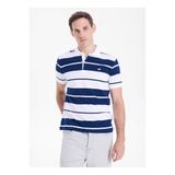 Mustang Relaxed Çizgili Polo Yaka T-Shirt Lacivert Beyaz, S, 5003335500, Lacivert - Beyaz, Erkek