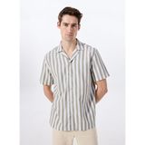 Mustang Relaxed Yeşil - Beyaz Çizgili Erkek Gömlek M5SM-GML1053 - 2XL