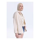 Mustang Relaxed Yıkamalı Denim Ceket, M, 5003338178, Bej, Kadın