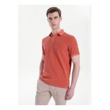 Mustang Relaxed Yıkamalı Polo T-Shirt, L, 5003335520, Turuncu, Erkek