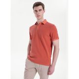 Mustang Relaxed Yıkamalı Polo T-Shirt M6SM-TST1326, XL, 5003335520, Turuncu, Erkek