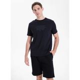 Mustang Siyah Erkek Relaxed Baskılı T-Shirt M6SM-TST1571