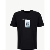 Mustang Siyah Erkek Relaxed Baskılı T-Shirt M6SM-TST1591